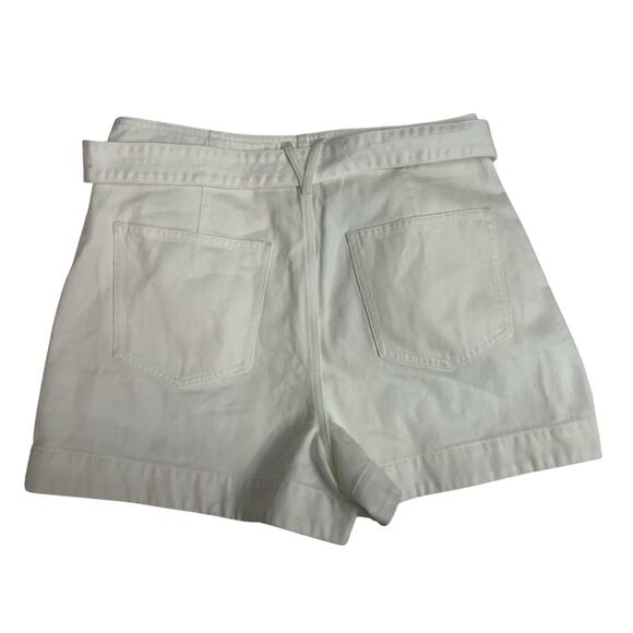 Veronica Beard Skort Agee White Cotton Denim Tie Belt Waist size 12 new - Picture 4 of 9